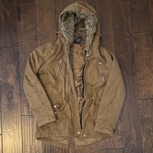 Rue21 Tan Hooded Military Jacket
